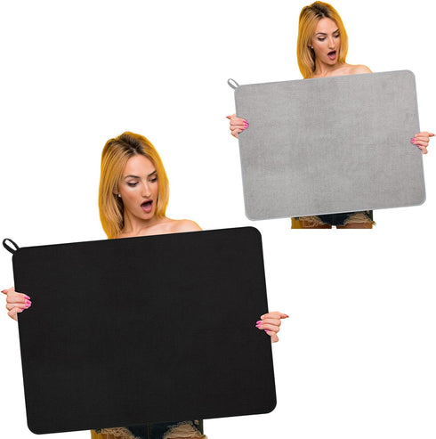 Hushee 2 Pack Extra Large Dish Drying Mat, 30 x 24 Inch Microfiber Absorbent Dish Pads for Countertop or Sink