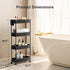 Pipishell Slim Storage Cart with Wheels, Bathroom Organizer for Small Spaces, Rolling Cart for Bathroom, Black