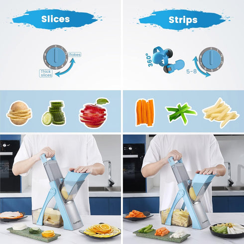SUPMAKIN Upgrade Safe Mandoline Slicer Plus, Adjustable Vegetable Chopper Food Slicer, Kitchen Safe Chopping Artifact