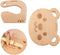 Cute Bear Wooden Cutting Board and Safe Wooden Kids Knife Set, Natural Thick Montessori Knife for Kids, 2Pcs