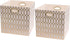 Posprica Storage Bins, 13×13 Fabric Drawers Organizer Basket Boxes, 2pcs, Cream/Gold Geometry Pattern