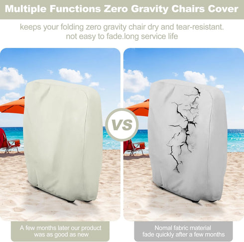 Uranshin 2PCS, 28" 13" 43" 210D Outdoor Folding Chair Covers Zero Gravity Chair Cover W x D x H, Waterproof Oxford