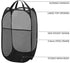 2 Packs Mesh Pop Up Laundry Hamper, Black, Portable Handles, Collapsible for Storage, Foldable for Travel