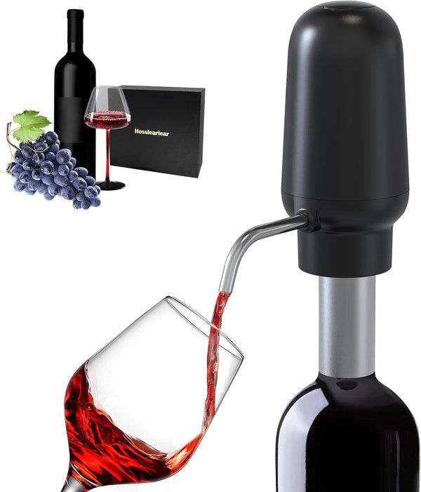 Electric Wine Aerator and Dispenser, Rechargeable Wine Decanter, Black