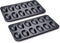 HONGBAKE Nonstick Madeleine Pan, 2 Pack 12-Cavity Heavy Duty Shell Shape Cake Pan for Oven Baking, Space Grey