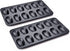 HONGBAKE Nonstick Madeleine Pan, 2 Pack 12-Cavity Heavy Duty Shell Shape Cake Pan for Oven Baking, Space Grey