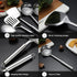 Stainless Steel 5-Piece Utensil Set, 5-Pieces All Metal Long Handle Cooking Tools, Heat Resistant Kitchen Gadgets Utensil Set, Slotted Spoon, Slotted Spatula, Large Spoon, Soup, Spatula