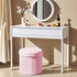 14" 14" 13"Inch Bsketa Folding Storage Ottoman Round x x Foot Stool with Thicker Foam Padded Seat Small Velvet Storage