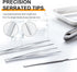 Yaomiao 4 Packs Bar Tweezers, 8 Inch Long Garnish Tongs, Stainless Steel Korean BBQ Tongs for Bartender Cooking