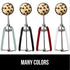 GORILLA GRIP Stainless Steel Cookie Scoop, 2 TBSP, Multipurpose Melon Baller and Meatball Spring Scoops, Black