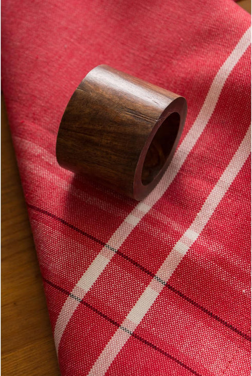 DII Basic Napkin Ring Collection, Decorative Rustic Farmhouse Style, Wood Band, Small Set (4 Piece)