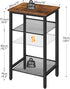 3-Tier BF01DH01G1 HOOBRO Side Table, Tall End Telephone Table with Adjustable Mesh Shelves, Small Entry Table