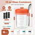 4 Pack 16 oz Overnight Oats Containers with Lids and Spoons, Airtight Oatmeal Container with Measurement Marks