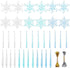 VGOODALL Christmas Snowflake Decorations, 36pcs Clear Acrylic Ornaments Set for Santa Outdoor Party Decoration Craft
