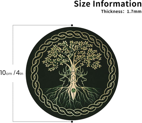 MINIOZE Set 6 Norse Viking Wicca Yule Yggdrasil Coasters of Coasters for Drinks Absorbent Double-Sided Leather PVC