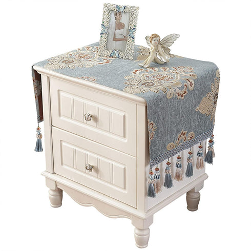 European-Style Bedside Tablecloth Jacquard Table Cover Fabrics Table Cloth Dust Cover Embroidery