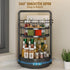 CLOKTA 2 Countertop Rotating Spice Rack with Paper Towel Holder, Tier Turntable Lazy Susan, Seasoning Organizer