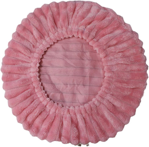 2 Pack Shukii Stool Covers - Soft Slipcover with Elastic Cushion for Round Bar Stool Seat Covers (Pink, Large)