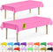 DecorRack 2 Pack Rectangular Tablecloths, 54 x 108 inch, Fuchsia Pink Plastic for Parties, Picnic, Camping