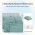 California Design Den 400 Thread Count Standard Queen Pillowcase Set - 100% Cotton Sateen, Set of 2, Teal