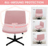 MIFXIN Armless Office Desk Chair Cover, Stretch Soft Slipcover for Wide Seat Mid Back Accent Chair, Pink