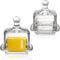 ZOOFOX 2 Pack Glass Butter Dish, Small Glass Butter Keeper with Lid