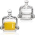 ZOOFOX 2 Pack Glass Butter Dish, Small Glass Butter Keeper with Lid