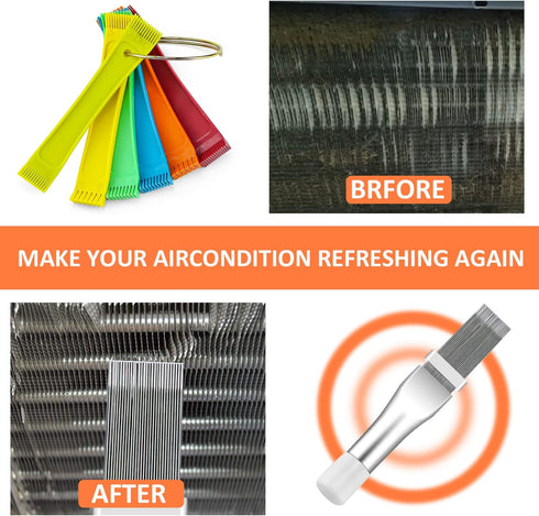 Cenipar 2PCS Air Conditioner Fin Comb Set, FCR6 Fin Comb and Metal Radiator Comb for HVAC Straightening