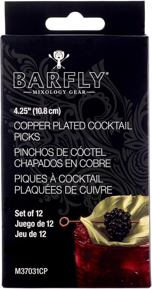 Barfly M37031CP Cocktail Pick, Circle Top, Copper 4.25" inch (Pack of 12)