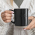 Sheffield Home Set of 4 Stoneware Coffee Mugs, Printed Tea Cups, Latte Mugs 16 oz (Black)