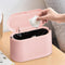 Tiny Plastic Trash Bin with Lid, Removable Mini Trash Can, Pop Up Countertop Wastebasket for Bathroom, Office, Pink