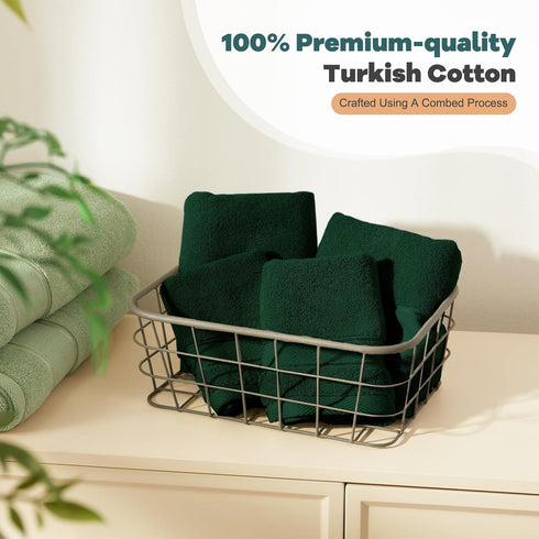 Set 6 100% 2 2 2 Marvione Bath Towels Piece, Turkish Cotton Highly Absorbent and Soft Towels for Bathroom Bath Towels