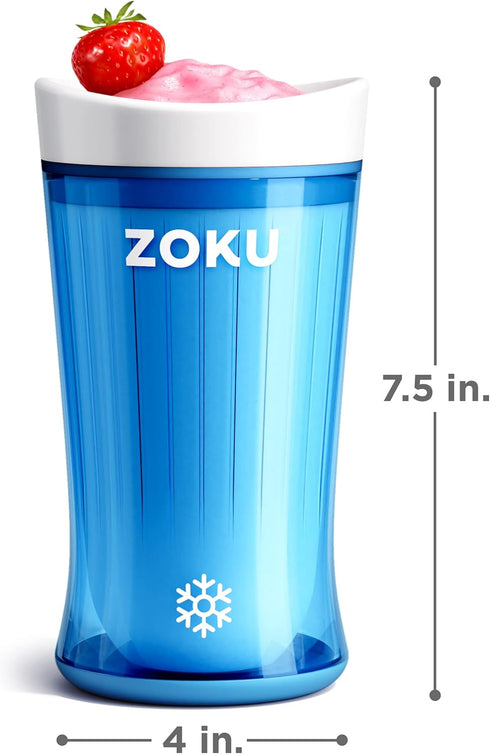 ZOKU Jumbo Slush and Shake Maker, Compact Make and Serve Cup for Smoothies, Slushies, Milkshakes, BPA-Free (Bright Blue)