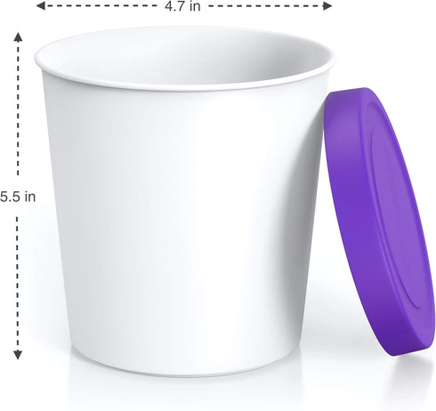 BALCI Premium Ice Cream Containers, 2 Pack - 1 Quart Each, Perfect Freezer Storage Tubs for Ice Cream