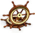 Nagina International 4" Small Rosewood Crafted Brass Ring Ship Wheel, Nautical Decor Steering Wheel