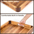 17 13 Inch Counter... x Acacia Wood Serving Tray with Handles, Decorative Wooden Tray Featuring Dark Walnut-Tone Curved