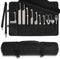 Upgraded Waterproof Chef Knife Roll Bag, Portable Waxed Canvas Case Holds Up to 18'', 11 Slots for Knives & Tools