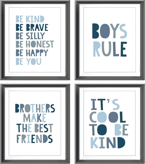 Brothers Make The Best Friends Boys Rules Affirmations Poster Prints for Home