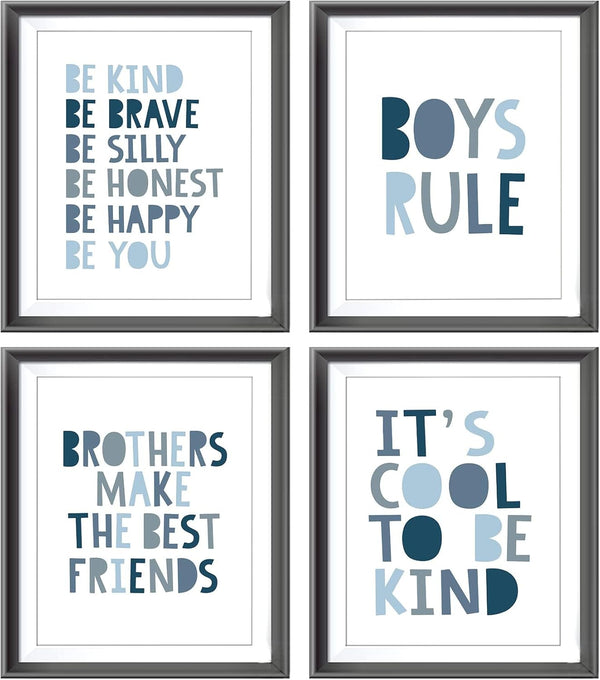 Brothers Make The Best Friends Boys Rules Affirmations Poster Prints for Home