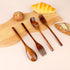 6Pcs Wooden Spoons Forks Set, Reusable Wooden Utensil Set for Stirring Cooking Camping, Wooden Cutlery