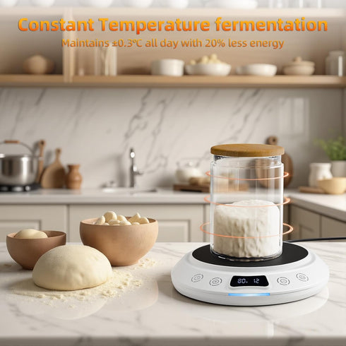 Set 9-Piece 1F (70-120F), 24H Sourdough Starter Warmer Sourdough Starter Kit, Precise Thermostat Intelligent Memory