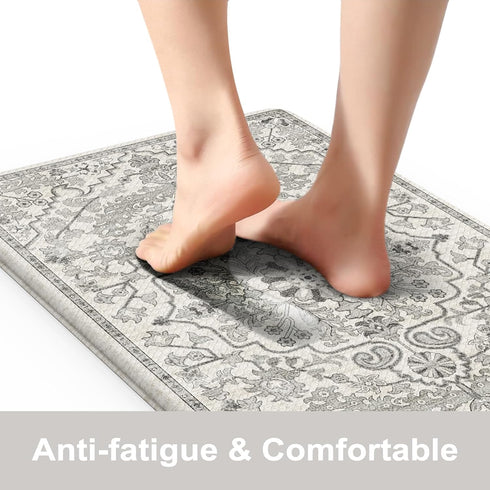 KIMODE Kitchen Mats Set of 2, Cushioned Anti Fatigue Non-Slip Kitchen Rugs, Padded Floor Mat for Sink, Laundry, Office
