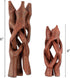 2 4" 6" Wish Well Piece Wooden Tripod Stand - & Hand-Carved Room Decor Holder ~ Ideal for Abalone Shell, Decorative