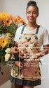 Lovely Flower Pattern Retro Aprons with Large Pockets for Women Girls Cooking Kitchen Bakery Gift