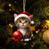 OFDNE Decoration,10Pcs Christmas Tree Christmas Tree Acrylic Pendant, Cute Cat with Light Xmas Tree Accessories