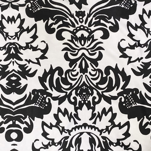 YOUR CHAIR COVERS - Black and White Damask Spandex Folding Chair Cover - Stretch Folding Fitted Upholstered Seat