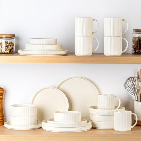 Set 6, 14.2oz theterra Ceramic Coffee Mugs of Handmade Coffee Cups with Handle for Latte, Tea, Milk, Beer, Hot Cocoa