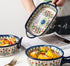 Vintage Style Ceramic Bakeware Casserole Dish with Tulip Flower Pattern, 22 OZ for Oven