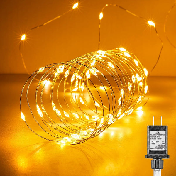 Fairy Lights Plug in, 99Feet 300LEDs Warm White String Lights, Waterproof Flexible