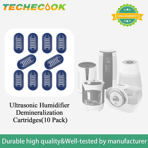 Techecook 10Pack Demineralization Cartridge, Fit for HoMedics Ultrasonic Humidifier, Prevent Hard Water Build-Up